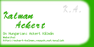 kalman ackert business card