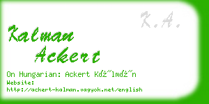 kalman ackert business card